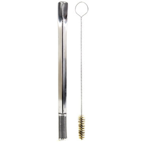 Kit Bomba e Copo de Terere Redondo 21cm Aço Inox Quadrada Silver Bojo Mola