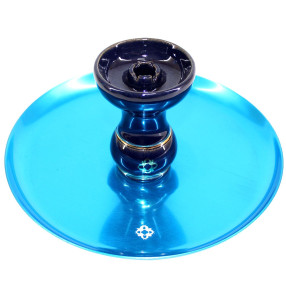 Narguile Completo Amazon Future Onix Azul Metal Azul Vaso Azul