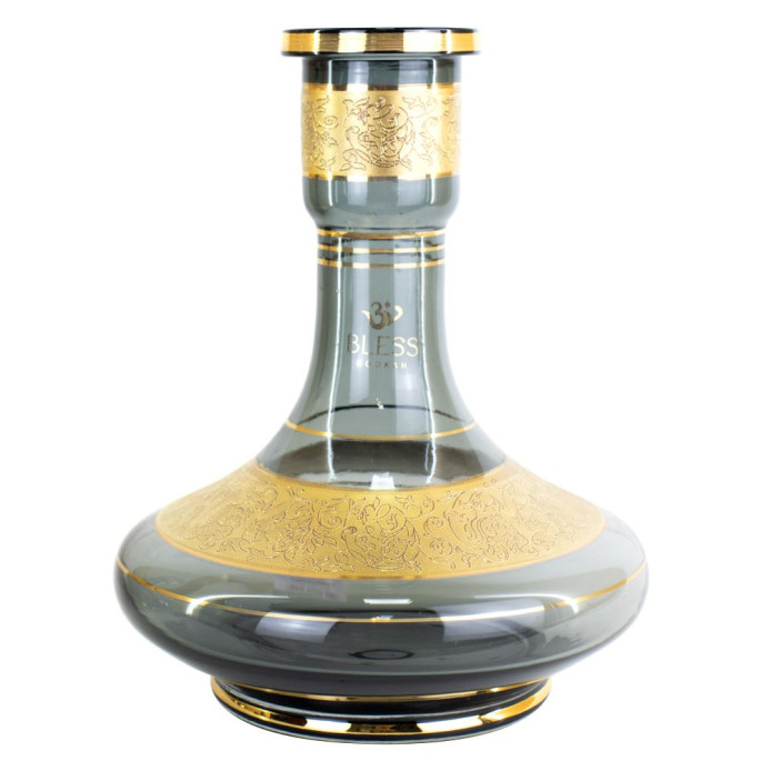26cm Vaso Narguile Bless Lamp Genie Médio Fume e Dourado