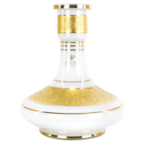 26cm Vaso Narguile Bless Lamp Genie Médio Branco e Dourado