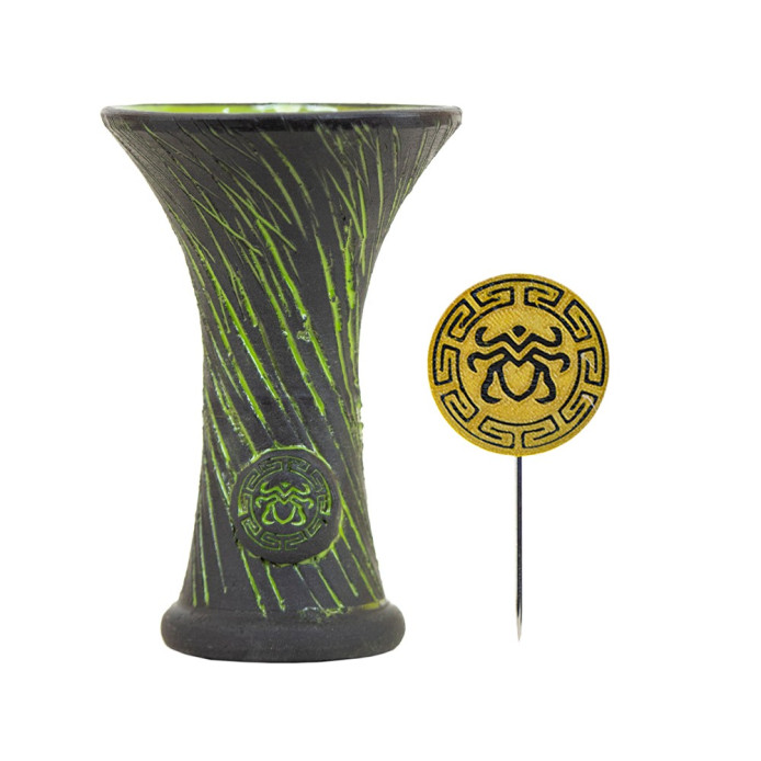 Ceramica Rosh Narguile Medusa Bowl Kronos Verde + Furador